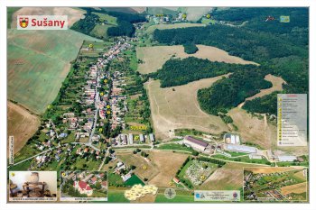 Mapa obce Sušany